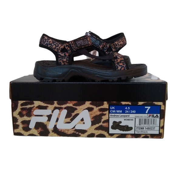 Fila Women's Brown Leopard Strap Sandal - Picture 6 of 6